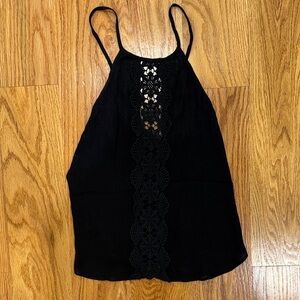 Lush Elegant Black Lace Halter tank Top